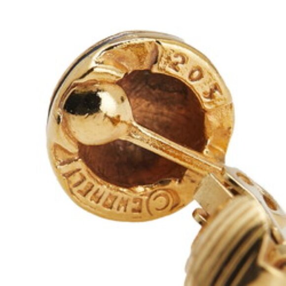 #64 - Chanel Vintage Coco Mark Earrings, Gold Plated - AUTHENTIC - Picture 6 of 11